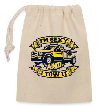 I'm Sexy And I Tow It Abschleppdienst Fahrer - Verschließbarer Geschenkbeutel aus Baumwolle (14x20cm) - Natur - Vorne