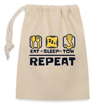 Eat Sleep Tow Repeat Abschleppdienst Fahrer - Verschließbarer Geschenkbeutel aus Baumwolle (14x20cm) - Natur - Vorne