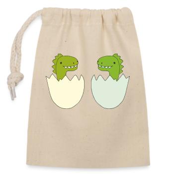 dino baby friends - Verschließbarer Geschenkbeutel aus Baumwolle (14x20cm) - Natur - Vorne