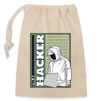 I'm A Hacker Social Engineering Phishing Sniffer - Verschließbarer Geschenkbeutel aus Baumwolle (14x20cm) - Natur - Vorne