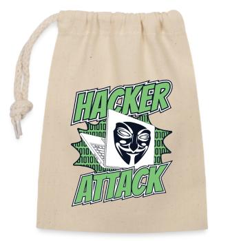 Hacker Attack Social Engineering Phishing Sniffer - Verschließbarer Geschenkbeutel aus Baumwolle (14x20cm) - Natur - Vorne