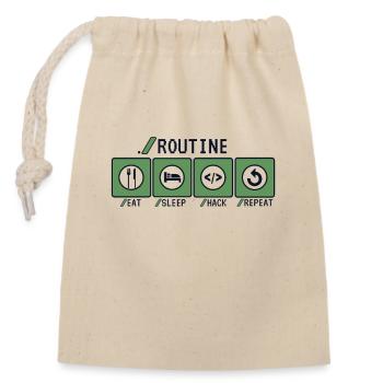 Routine Eat Sleep Hack Repeat Sniffer Phishing - Verschließbarer Geschenkbeutel aus Baumwolle (14x20cm) - Natur - Vorne
