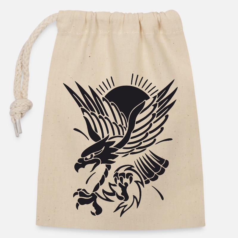 Eagle approaching - Closable cotton gift bag (14x20cm) - nature