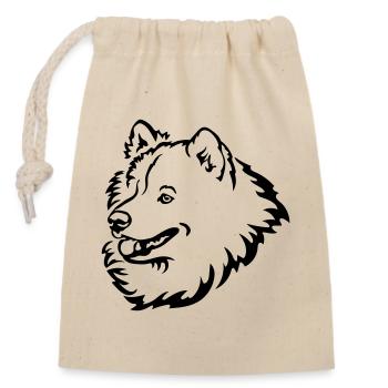 Samoyed head - Closable cotton gift bag (14x20cm) - nature - Front