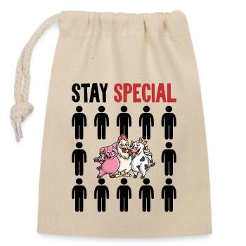 Stay Special Vegan Veganer Pflanzlicher Veganismus - Verschließbarer Geschenkbeutel aus Baumwolle (14x20cm) - Natur - Vorne