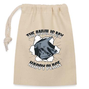 The Anvil Is My Happy Place Anvil Hobby Legend - Closable cotton gift bag (14x20cm) - nature - Front