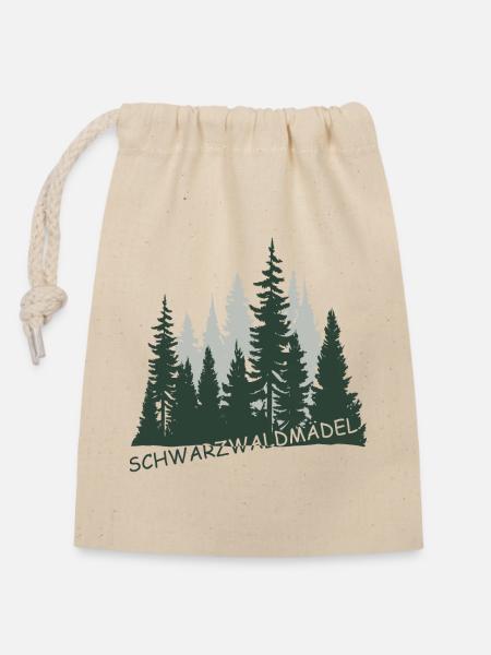 Schwarzwaldmädel - Verschließbarer Geschenkbeutel aus Baumwolle (14x20cm) - Natur