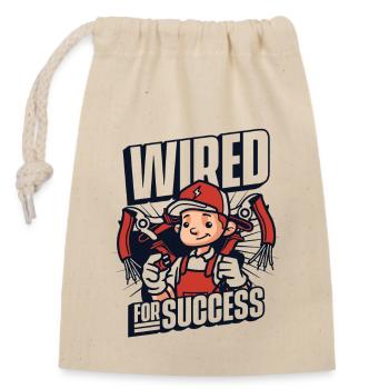 Wired For Success Electronics Technician Electrical Engineer - Closable cotton gift bag (14x20cm) - nature - Front