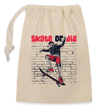 Skate Or Die Skatergirl Skaterboy Skatepark - Verschließbarer Geschenkbeutel aus Baumwolle (14x20cm) - Natur - Vorne