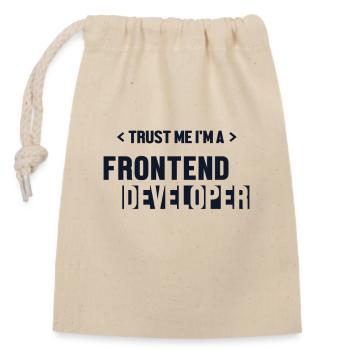 Trust Me I'm Frontend Developer Developer - Closable cotton gift bag (14x20cm) - nature - Front