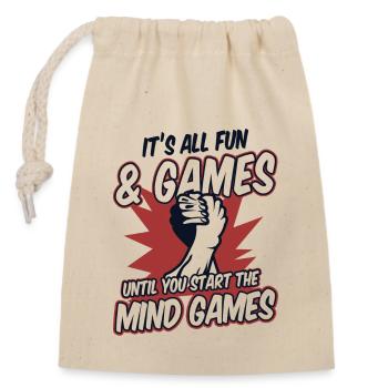 Until You Start The Mind Games Exercise Arm - Closable cotton gift bag (14x20cm) - nature - Front