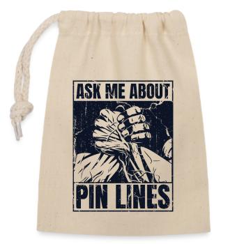 Posez-moi des questions sur l’exercice de lutte à mains nues des lignes d’épingles - Sac cadeau en coton avec cordon (14 x 20 cm) - nature - Devant
