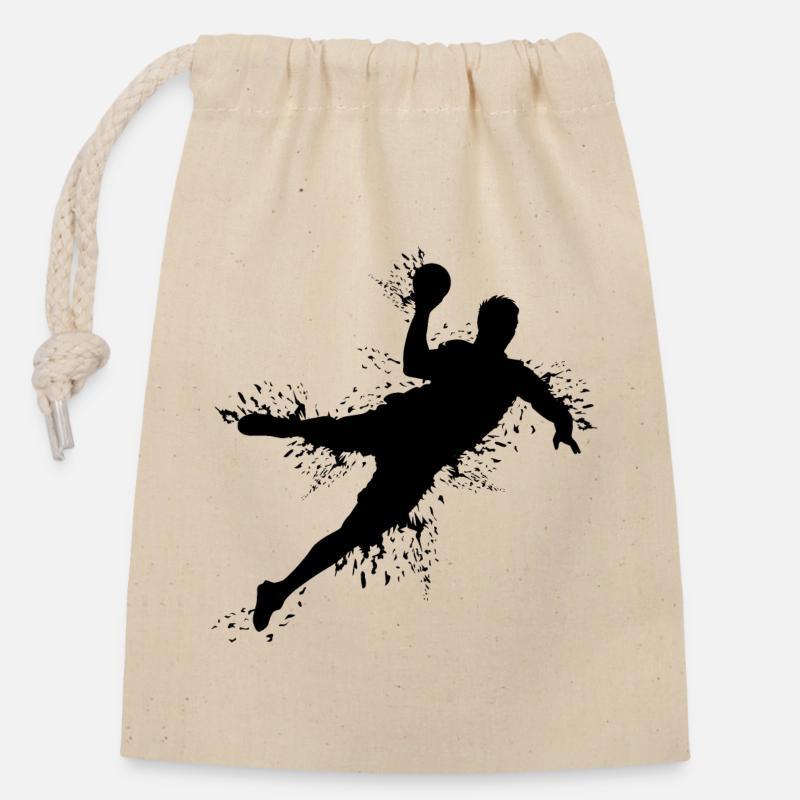 Handballer Handball Explosion Wurf Team Werfer - Verschließbarer Geschenkbeutel aus Baumwolle (14x20cm) - Natur
