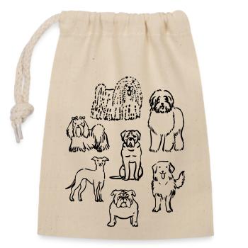 Dog lover - Closable cotton gift bag (14x20cm) - nature - Front