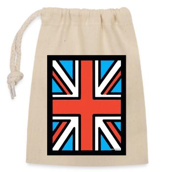 Union Jack - Closable cotton gift bag (14x20cm) - nature - Front