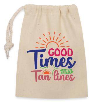 Good Times and Tan Lines - Closable cotton gift bag (14x20cm) - nature - Front