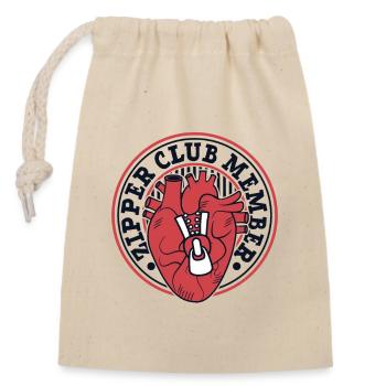 Cathéter de stimulateurs cardiaques pour membre du Zipper Club à cœur ouvert - Sac cadeau en coton avec cordon (14 x 20 cm) - nature - Devant