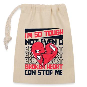 Not Even A Broken Heart Can Stop Me Open Heart - Closable cotton gift bag (14x20cm) - nature - Front