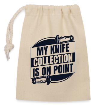 Meine Messerkollektion ist On Point Collectible Knife - Verschließbarer Geschenkbeutel aus Baumwolle (14x20cm) - Natur - Vorne
