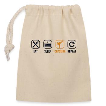 Essen Schlaf Capoeira Wiederholen Capoeirista Ginga Tanz - Verschließbarer Geschenkbeutel aus Baumwolle (14x20cm) - Natur - Vorne