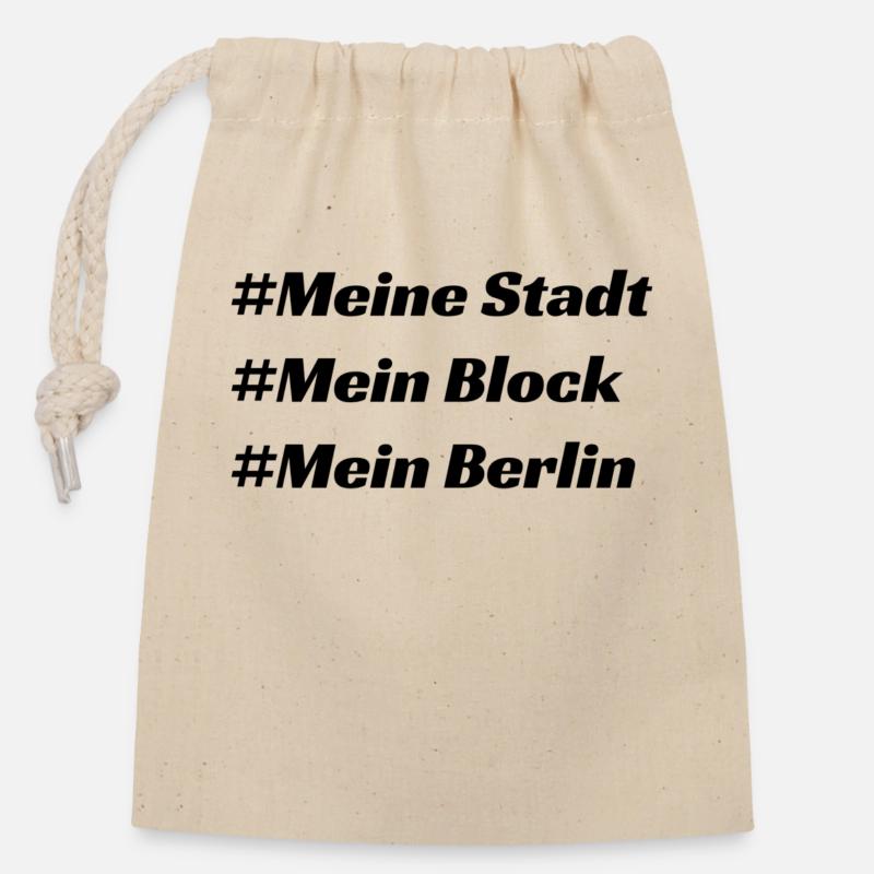 Berlin - Verschließbarer Geschenkbeutel aus Baumwolle (14x20cm) - Natur