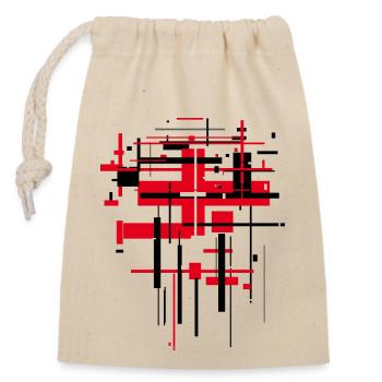 Motif abstrait - Sac cadeau en coton avec cordon (14 x 20 cm) - nature - Devant