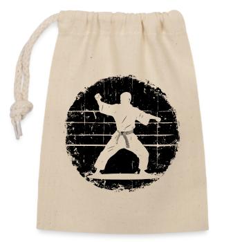 Croquis de Karateka - Sac cadeau en coton avec cordon (14 x 20 cm) - nature - Devant