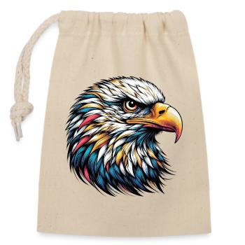 Aigle - Sac cadeau en coton avec cordon (14 x 20 cm) - nature - Devant