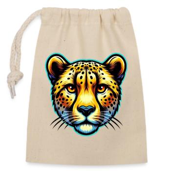 Guépard - Sac cadeau en coton avec cordon (14 x 20 cm) - nature - Devant
