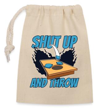 Shut Up And Throw Boards Bean Bag Game - Closable cotton gift bag (14x20cm) - nature - Front