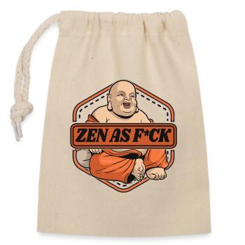 Zen As Fuck Buddhist Symbol Statue Priest Buddhism - Closable cotton gift bag (14x20cm) - nature - Front