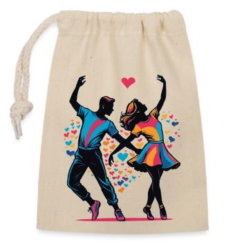 I love dancing - Closable cotton gift bag (14x20cm) - nature - Front