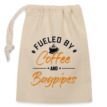 Alimenté par le café et la cornemuse Blowpipe Player - Sac cadeau en coton avec cordon (14 x 20 cm) - nature - Devant