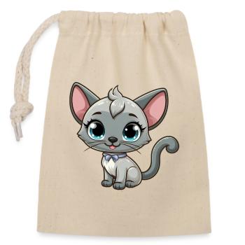 siamois 15 - Sac cadeau en coton avec cordon (14 x 20 cm) - nature - Devant