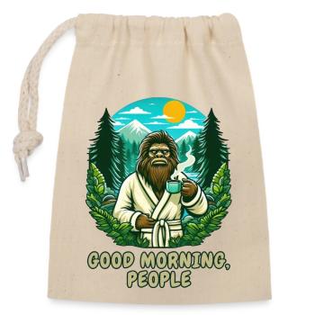 Sasquatch La personne du matin - Sac cadeau en coton avec cordon (14 x 20 cm) - nature - Devant