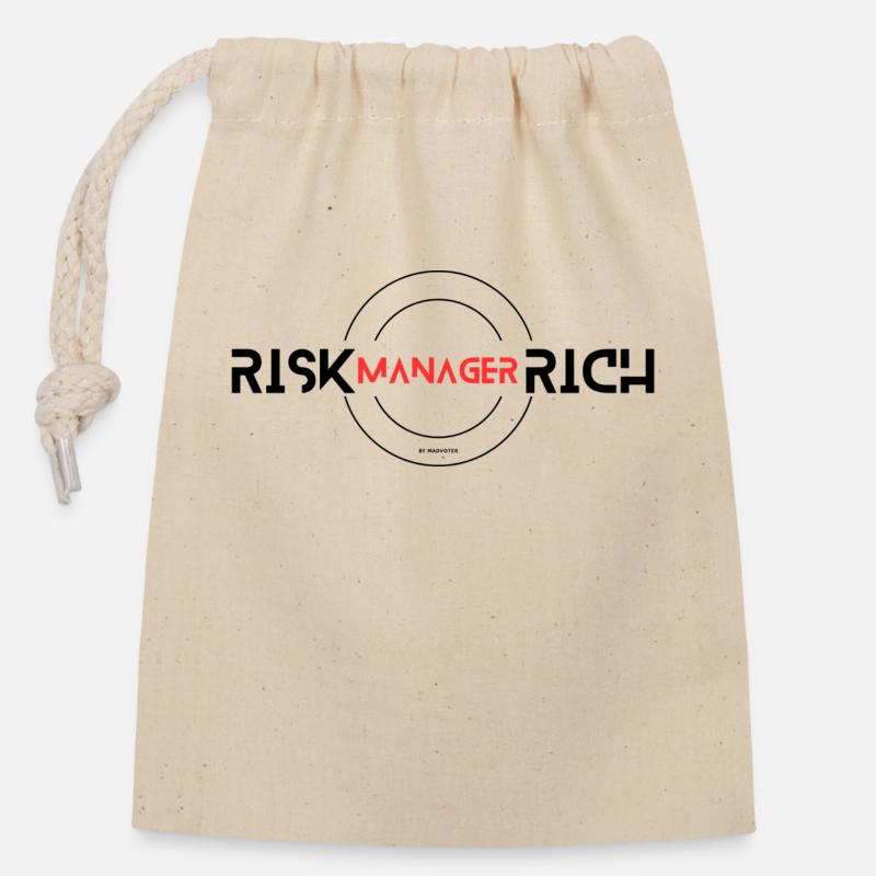 RISK MANAGER 3 - Closable cotton gift bag (14x20cm) - nature