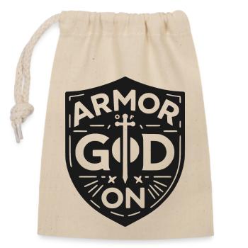 Armor of God On - Closable cotton gift bag (14x20cm) - nature - Front