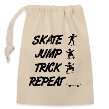 Skateboarder Motivation - Closable cotton gift bag (14x20cm) - nature - Front