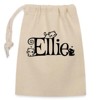Ellie Name First Name Kitten Name - Closable cotton gift bag (14x20cm) - nature - Front
