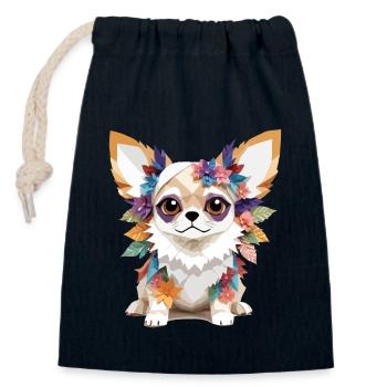 Chihuahua Hund Verspieltes entzückendes Spaßtier - Verschließbarer Geschenkbeutel aus Baumwolle (14x20cm) - Navy - Vorne