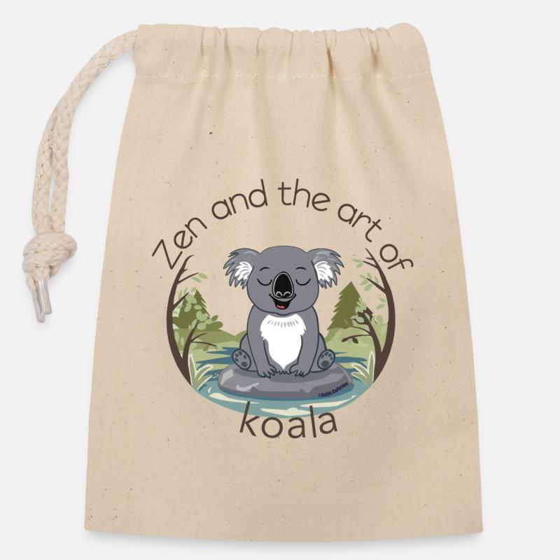 L’Art Du Koala - Koala Zen - Sac cadeau en coton avec cordon (14 x 20 cm) - nature