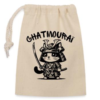 chat, chat mignon, chat doux - Sac cadeau en coton avec cordon (14 x 20 cm) - nature - Devant