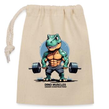 Muscles dino en développement - Sac cadeau en coton avec cordon (14 x 20 cm) - nature - Devant