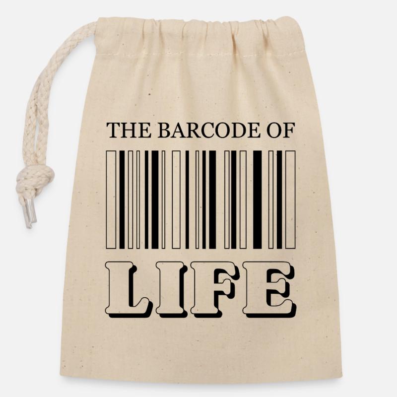 The Barcode of Life / Der Strichcode des Lebens - Verschließbarer Geschenkbeutel aus Baumwolle (14x20cm) - Natur