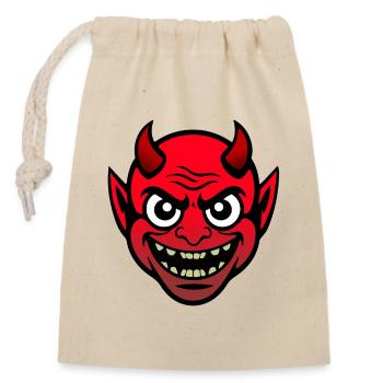 Devil - Closable cotton gift bag (14x20cm) - nature - Front