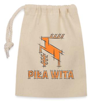 The city of Piła is welcome. Cartoon Deer Logo - Closable cotton gift bag (14x20cm) - nature - Front