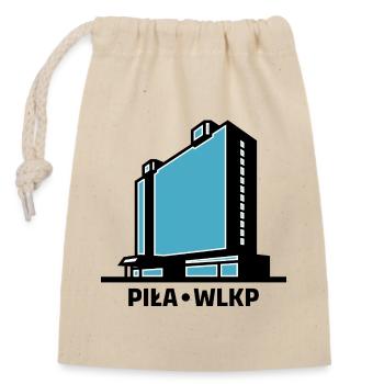 Die Stadt Piła Wlkp und das Hotel Gromada Rodło - Verschließbarer Geschenkbeutel aus Baumwolle (14x20cm) - Natur - Vorne