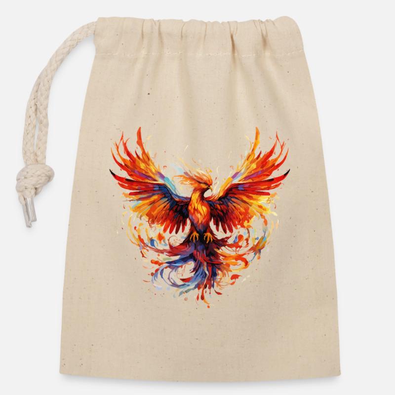 Phoenix Phoenix Fire Flames Bird Mythology - Closable cotton gift bag (14x20cm) - nature