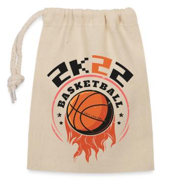 2K22 Basketball - Conception de cerceau enflammé - Sac cadeau en coton avec cordon (14 x 20 cm) - nature - Devant