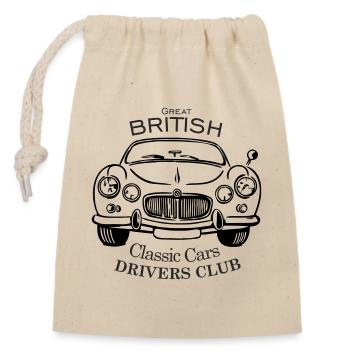 GB Classic Cars Driver Club - Verschließbarer Geschenkbeutel aus Baumwolle (14x20cm) - Natur - Vorne